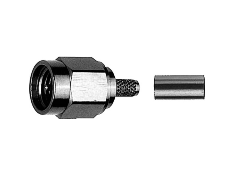 Telegärtner Sma-Klemforbindelse Til Rg-58C/U-Kabel, Forgyldt, Med Tilslutning Til Lodning/Klemning