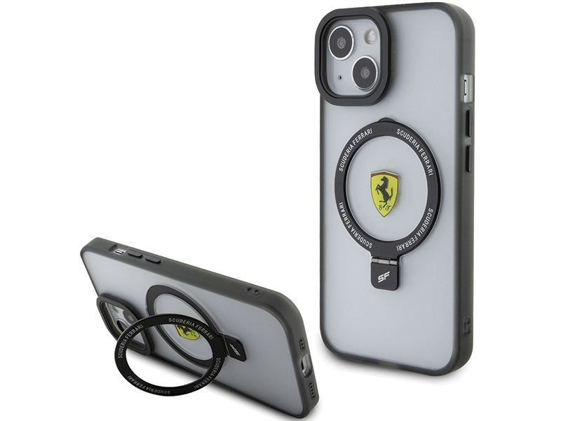 Apple Iphone 14 Plus / 15 Plus Ferrari Dėklas Ring Stand 2023 Collection Magsafe (Fehmp15muscak) Juodos Spalvos