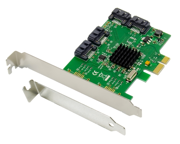 Dawicontrol PCI Card PCI-e DC-614e RAID 4Kanal SATA6G Retail, SATA, Serial ATA II, Serial ATA III, PCI Express, 0, 1, 10, JBOD, SPAN, 6 Gbit/s, Low Profile PCIe, Marvell 88SE9215