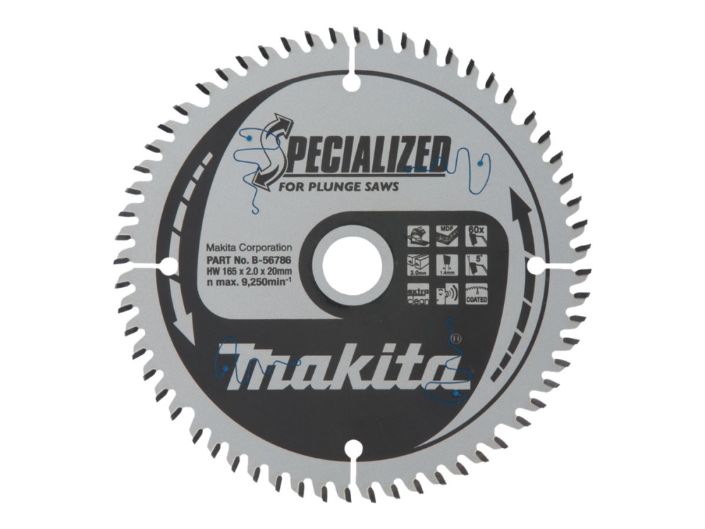 Makita Specialized - Stiksavsklinge - for medium densitets træfiberplade (MDF) - 165 mm - 60 tænder