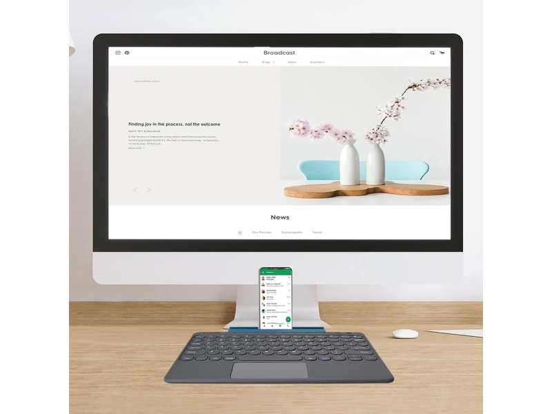 Holmes SBS universelt Bluetooth-tastatur til tablets - sort med touchpad
