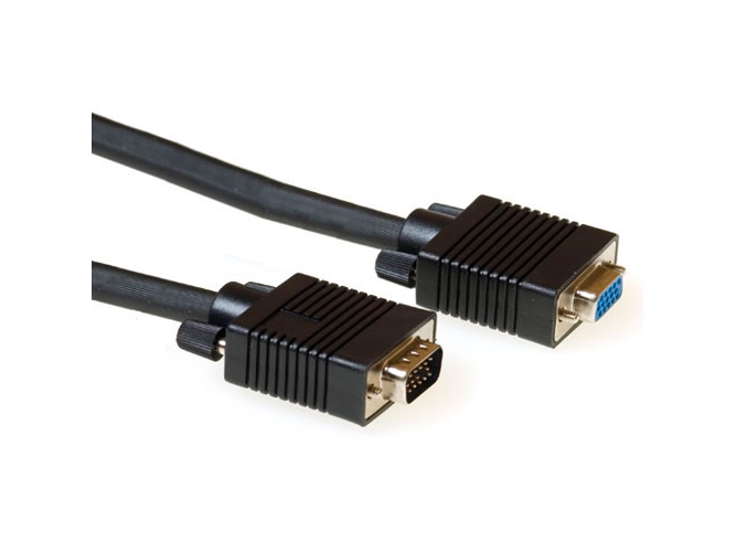Vga Extention Cable Hq M-F Black 1,80M All Data Pins Connected