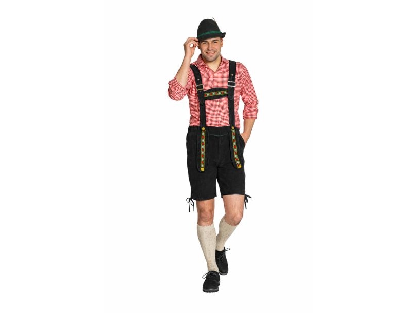Schwarze Tirolerhose „Johann“, Kurz