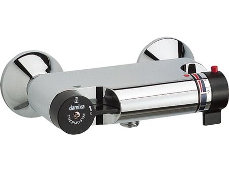 Damixa Tmc Thermostatbatterie Mit Brauseabgang 1/2" Unten Und Exklusiven Armaturen Und Rosetten