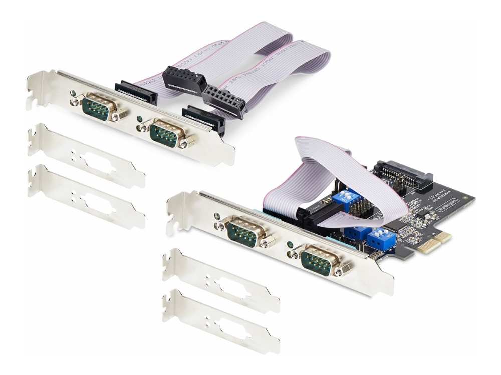 StarTech.com 4-Port Serial PCIe Card, Quad-Port PCI Express to RS232/RS422/RS485 (DB9) Serial Card, Low-Profile Bracket Incl., 16C1050 UART