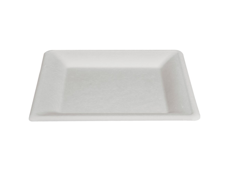 Fibertallerken, ABENA Gastro, 26x26x1,9cm, hvid, sukkerrør - (10 stk.)