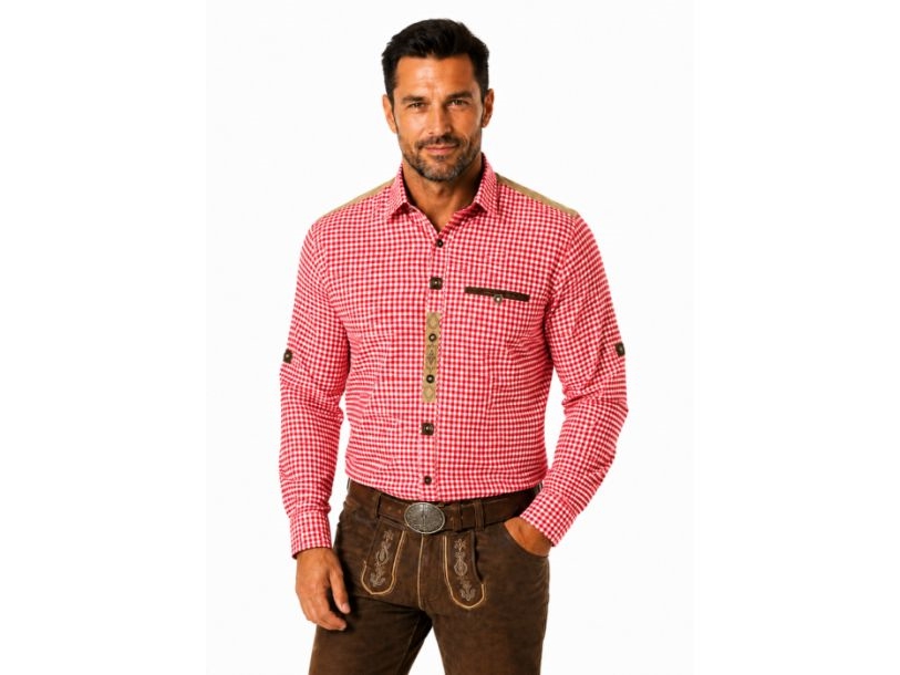Rotes Tiroler Hemd „Alpenkraft“
