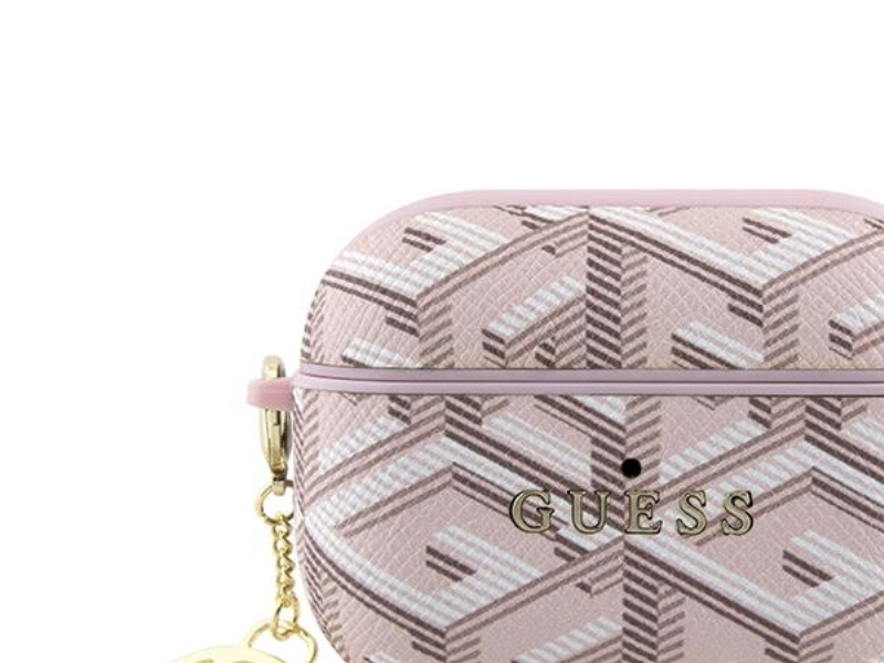 "Guess Tasche Für Airpods Pro 2 Guap2pgce4cp, Pink Gcube Classic Gold Logo W/Charm