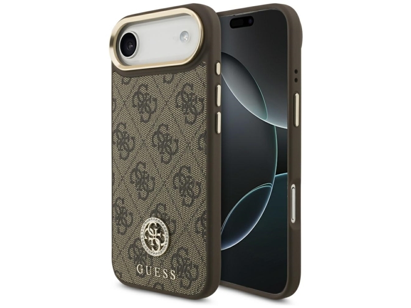 Guess Dėklas, Skirtas Iphone 17 Air, Suderinamas Su Magsafe Guhmp17mp4grmdew (Pu Su 4G Strass Logotipu), Ruda