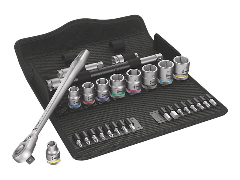 Wera Zyklop 8100 SB 11 - Ratcheting socket wrench with bit and socket set - 29 delar - i bärpåse