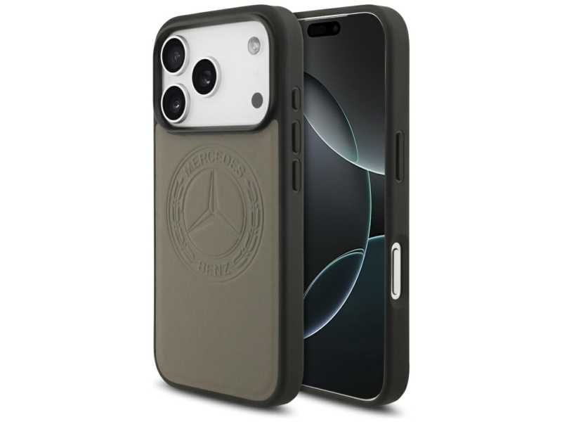 Hülle Mercedes Leather Vintage Logo Magsafe Für Iphone 17 Pro Taupe