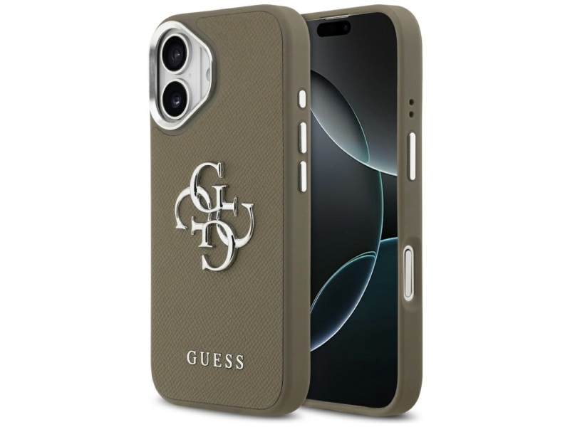 Guess Grained Big 4G Classic Logo - Handyhülle Für Iphone 17 (Braun)