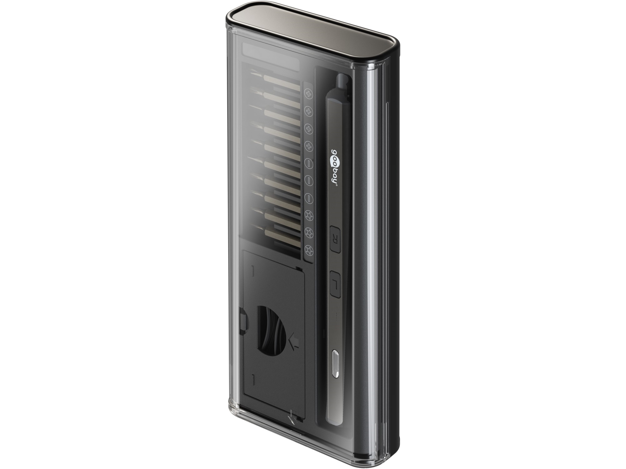 Goobay 77838, Eldriven skruvdragare, Rakt handtag, Svart, Batteri, Litium-Ion (Li-Ion), 1,5 h