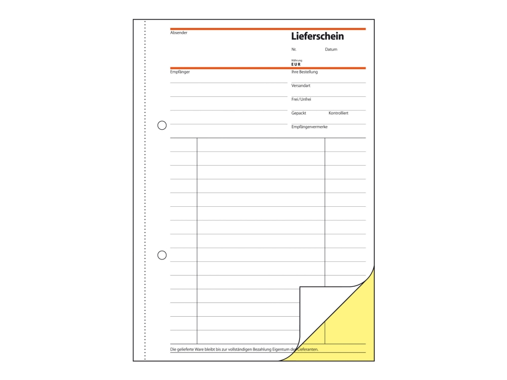 Sigel - Forsendelsesliste - 40 Ark - A5 (148 X 210 Mm) - Duplikat - Karbonfri