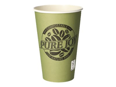 PAPSTAR pure - Kaffekop - Størrelse 8 cm - Højde 11.7 cm - 300 ml - engangs - grøn (pakke med 50)