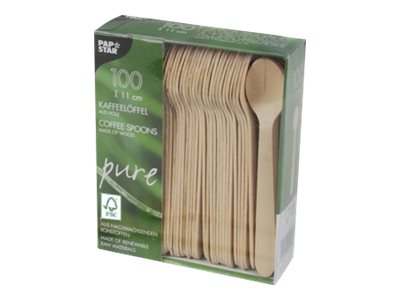Papstar Braun Kaffeelöffel Pure 10085 11Cm Holz 100 St./Pack. - Image 4