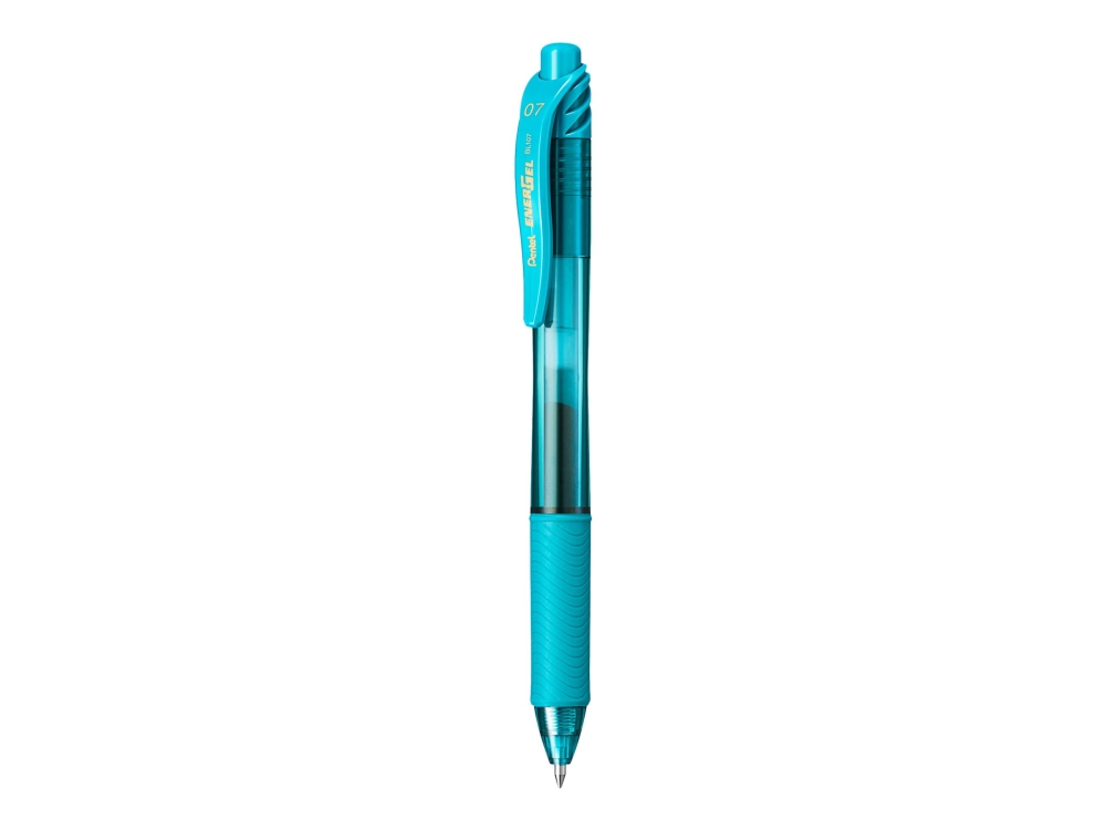 Pentel EnerGel X, Optrækkelig kuglepen der kan fastgøres, Turkis, Turkis, Plast, 0,7 mm, Ambidextrous