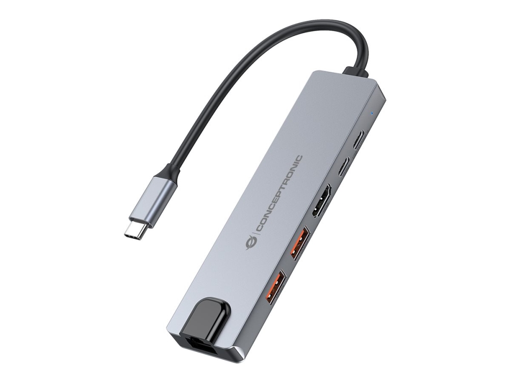 Conceptronic Donn29g Conceptronic Donn29g 6-In-1Usb 3.2Gen 2 Docking Station, 4K60hz Hdmi, Usb-A