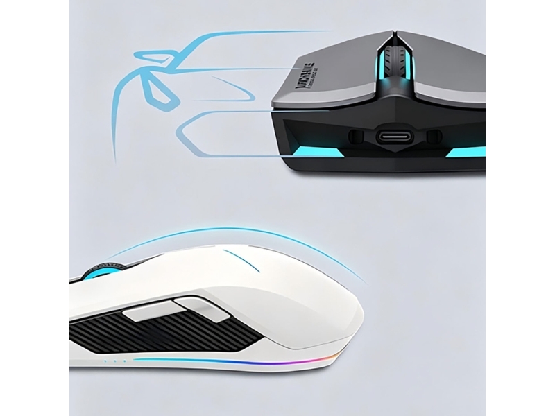 Machenike M721 Wireless Gaming Mouse 10000 Dpi With Rgb Backlight - White