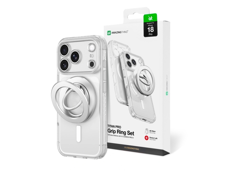 Amazingthing Amazingthing Titan Pro Lens Ring Set Für Das Iphone 18 Pro Mit Kameraschutz Und Magnetischem Ring, Kompatibel Mit Magsafe – Transparent