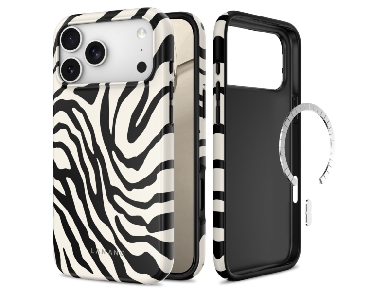 Tech-Protect Lamano MagSafe case for iPhone 18 Pro / 17 Pro - white and black