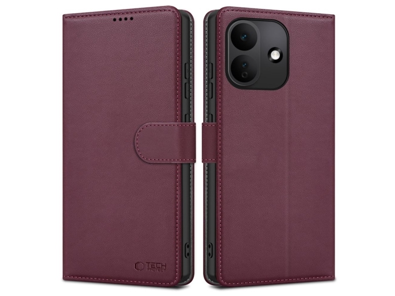 Tech-Protect Wallet Case For Xiaomi Redmi Note 17 Pro 5G - Burgundy