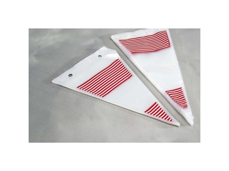 Spidspose, 40 Μm, 240 X 400 Mm, Cpp Transparent, Red Stripes Pakke A 1000 Stk, Fødevaregodkendt