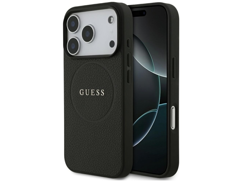Etui Guess Grained Gold Ring Magsafe Do Iphone 18 Pro / 17 Pro Czarny