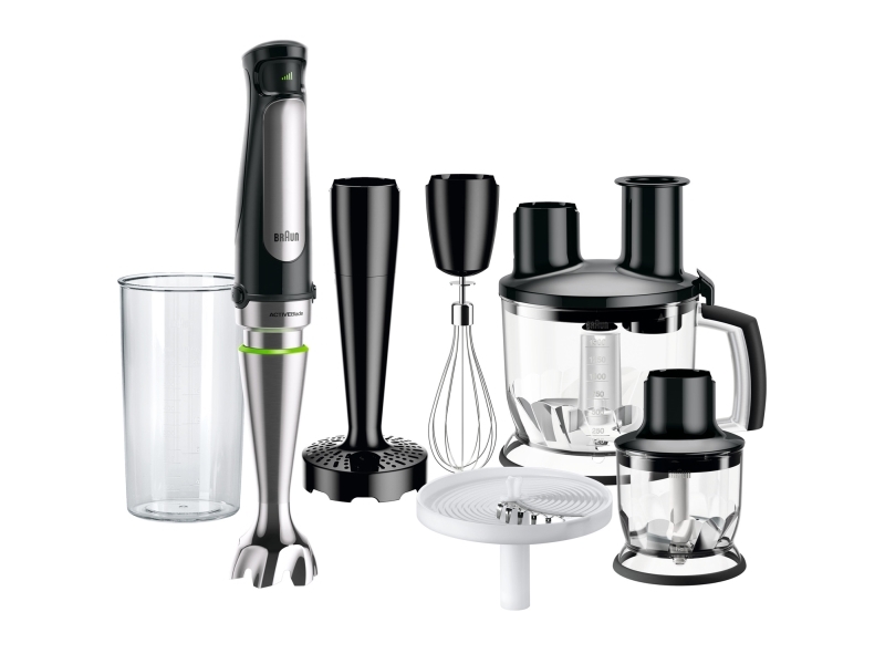 Braun MQ 7087X, Stavmixer, 1,2 l, Pulsfunktion, 1,2 m, 1000 W, Svart, Rostfritt stål