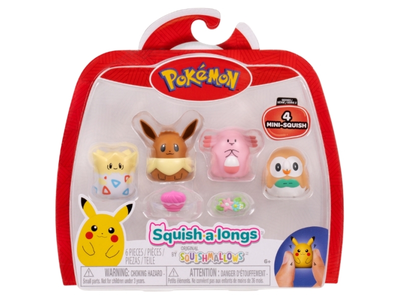 Squishalongs Pokemon 4 Pk Eevee/Chansey/Togepi/Row