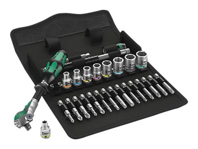 Wera 8100 SA 6, Hylsnyckeluppsättning, Svart, Krom, Grön, CE, Handtag till hylsnyckel, 1 styck, 1/4