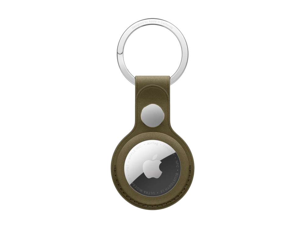 Apple - Taske Til Airtag - Stainless Steel, Finewoven - Mørk Oliven - For Airtag