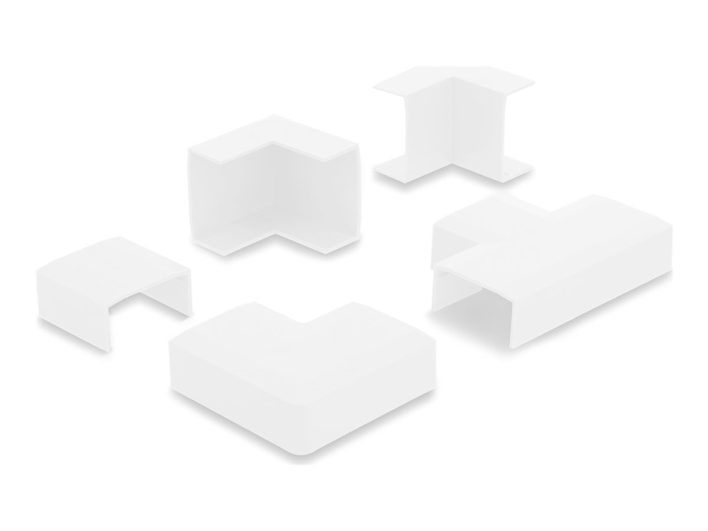 Delock - Kabelrør Forbindelse - Til Kabelkanal 30 X 14 Mm - Hvid (Pakke Med 5)