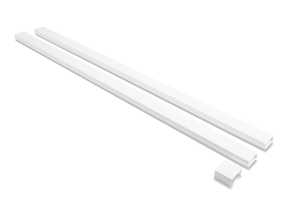 Delock - Kabelkanal - Selvklæbende Med Glidecover, 30 X 14 Mm Inkl. Connector - Baseboard-Monterbar, Loftsmonterbar, Skrivebordsmonterbar, Møbelmonte