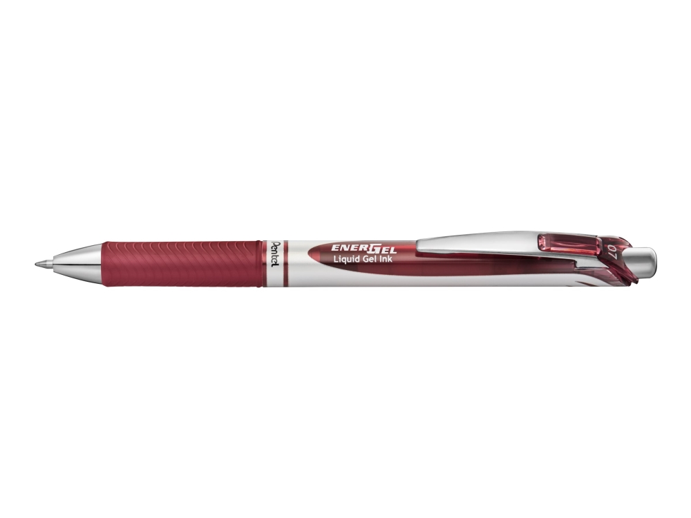Pentel Energel BL77, Optrækkelig gel pen, Bourgogne, Bourgogne, Sølv, Rund, 0,7 mm, Vandbaseret blæk