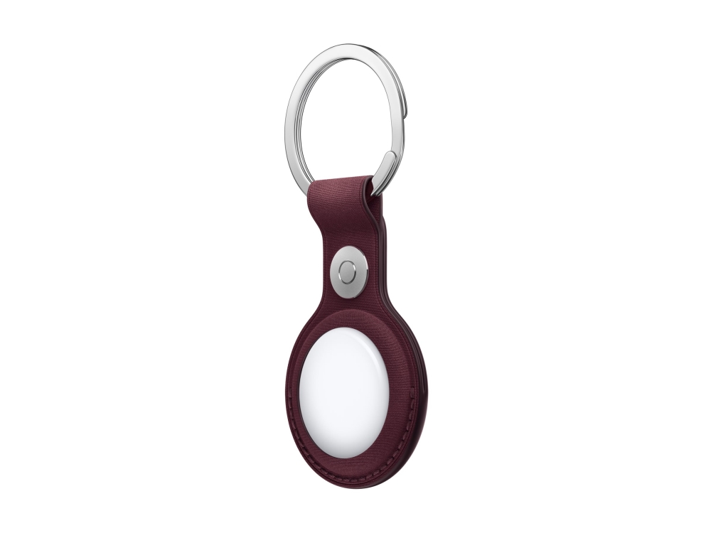 Apple - Taske Til Airtag - Stainless Steel, Finewoven - Bordeauxrød - For Airtag