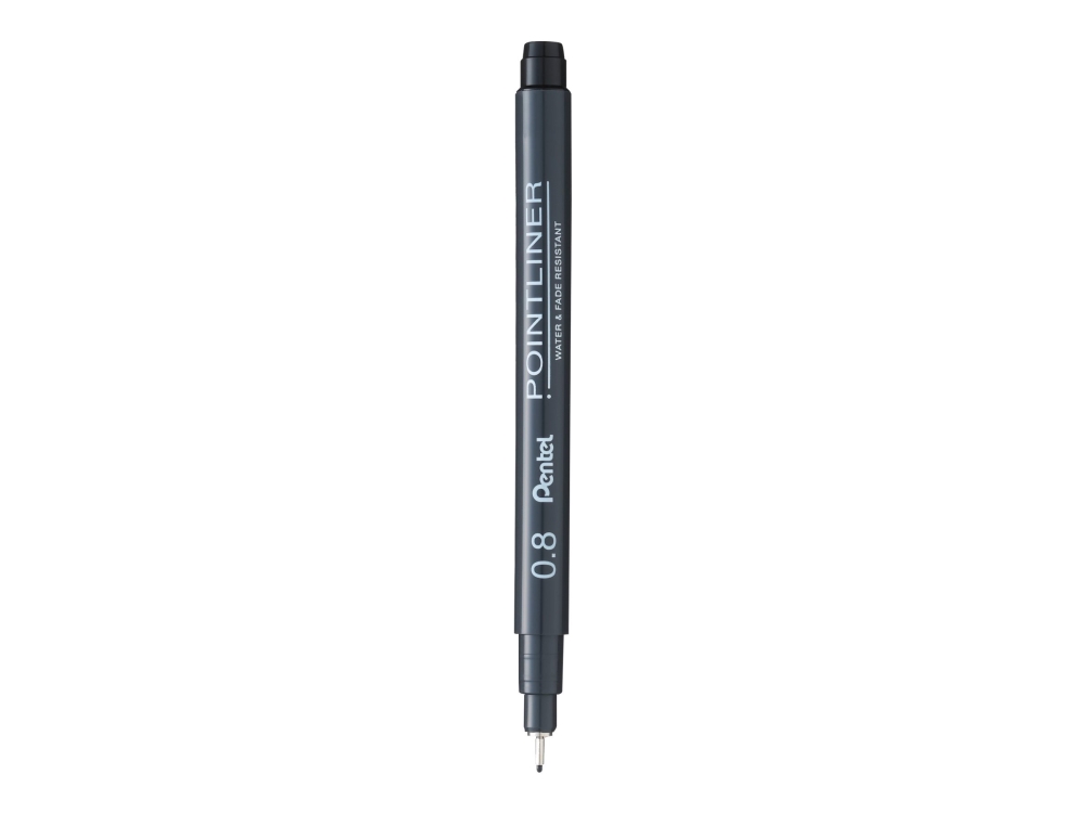 Pentel Pointliner S20P - Fineliner - permanent - sort - pigmentblæk - 0.8 mm