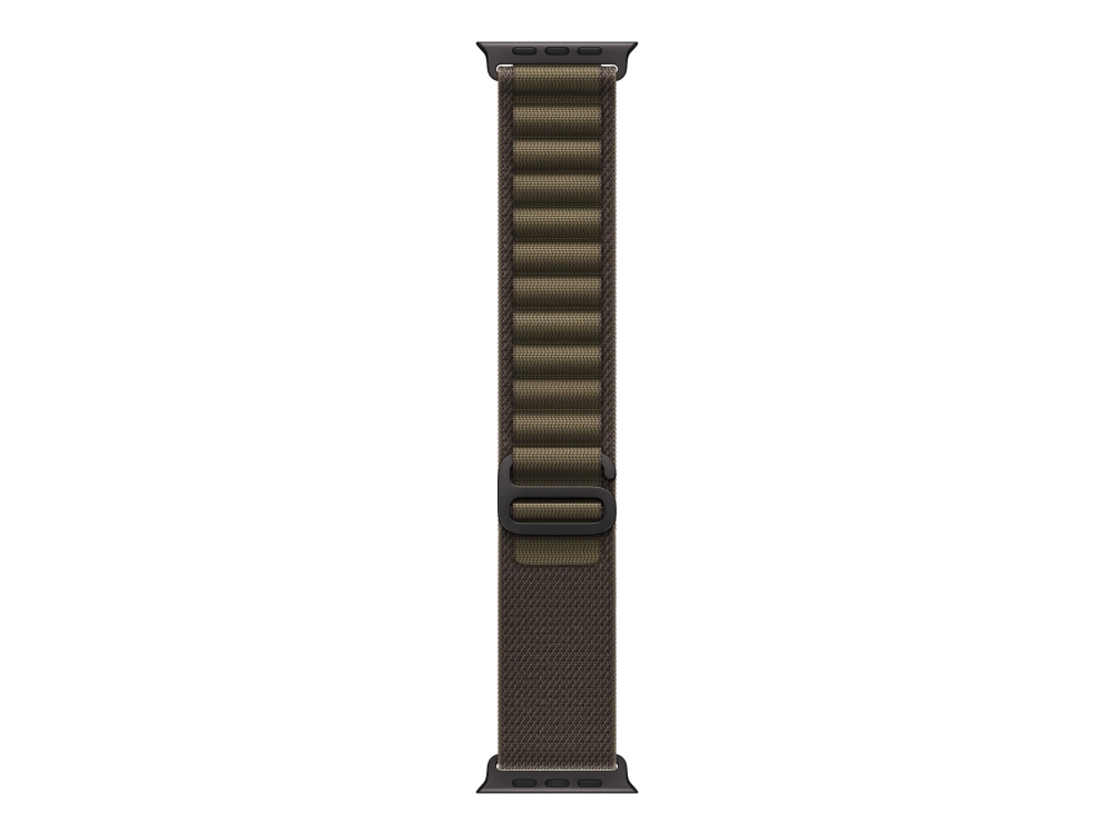 Apple Alpine Loop Armband 49 Mm, Large, Dunkeloliv, Titan-Finish Schwarz