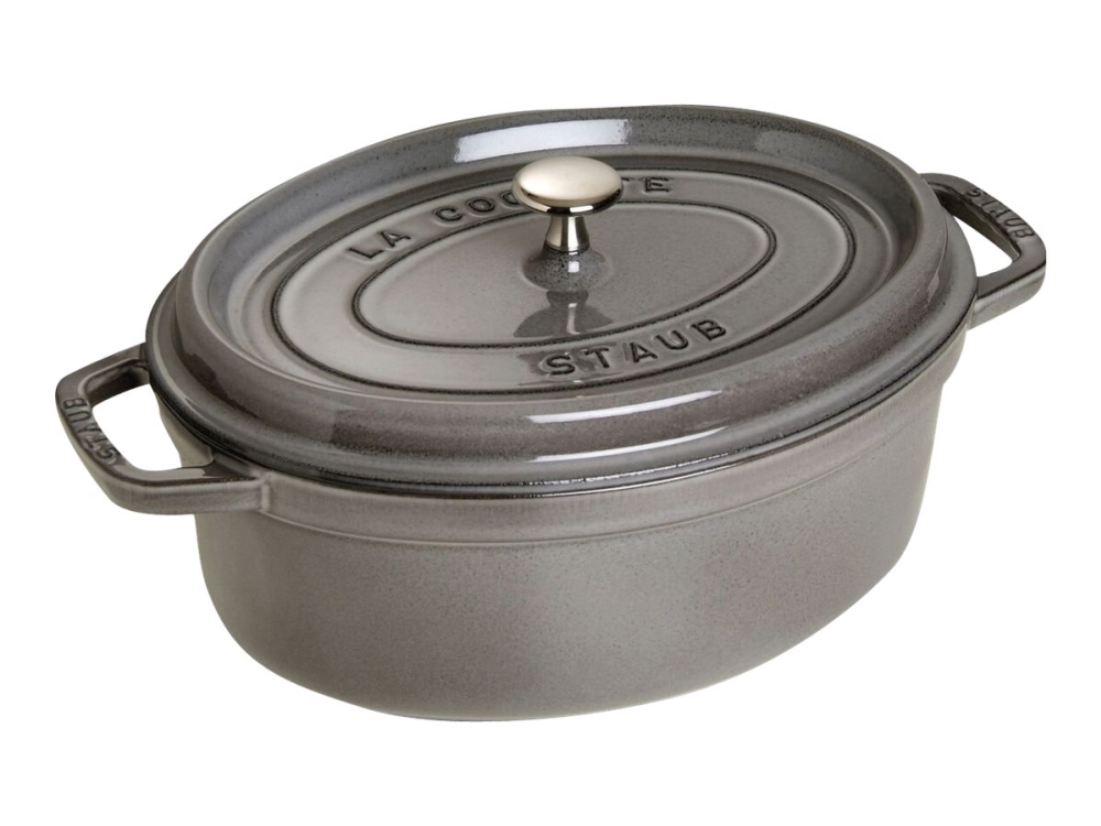 La Cocotte oval støpejernsgryte 31 cm / 5,5 liter, grafittgrå