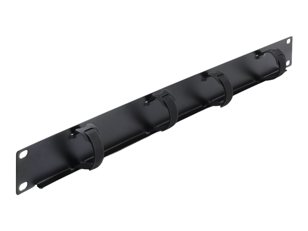 Delock – Rack-Kabelmanagement-Panel – Mit 4 Kabelbindern Mit Klettverschluss – Schwarz – 1U – 19"