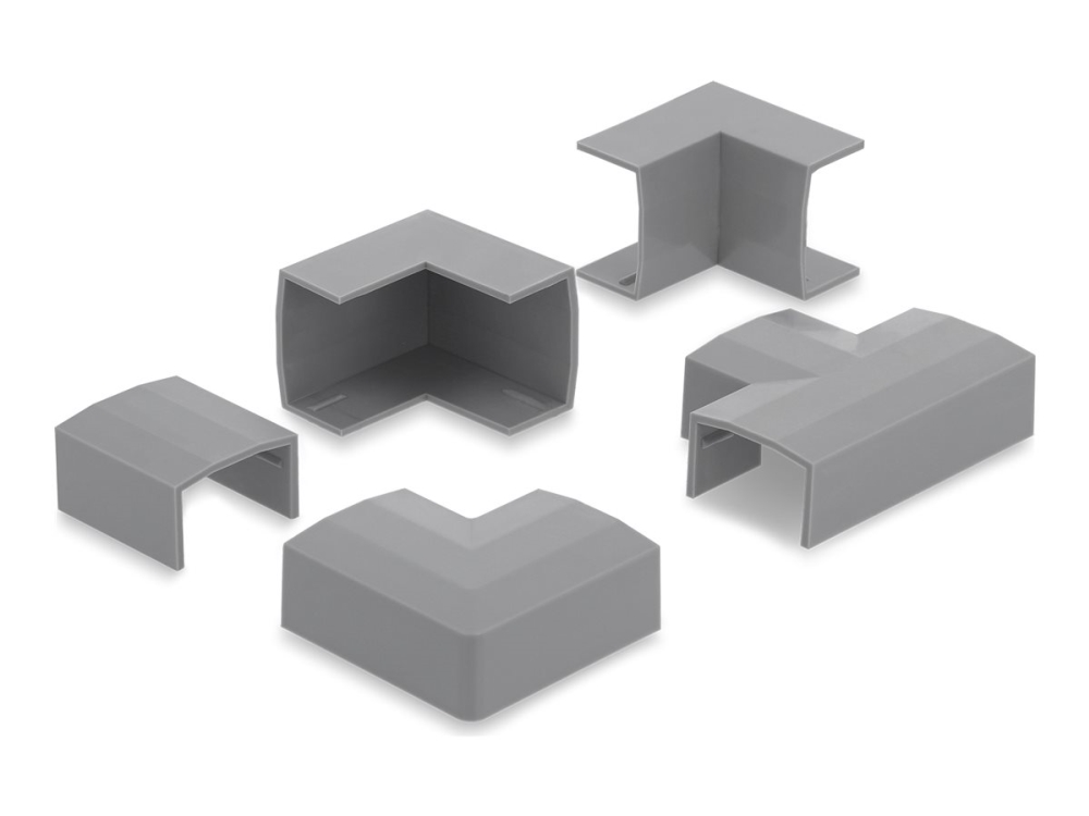 Delock - Kabelrør Forbindelse - Til 24 X 14 Mm Kabelkanal - Grå (Pakke Med 5)
