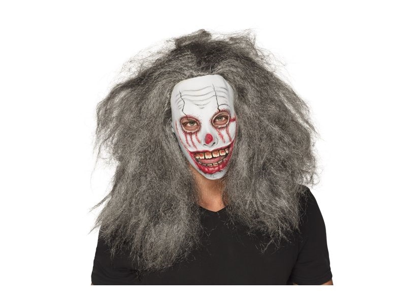 Zombie Klovnemaske Med Hår