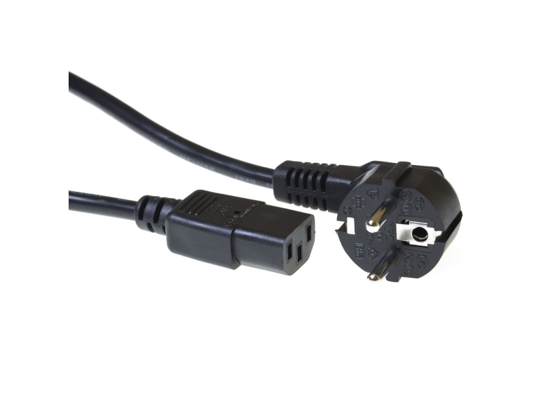 Intronics Powercord 230V, Black, 2.0M, Han/Hun, Sort