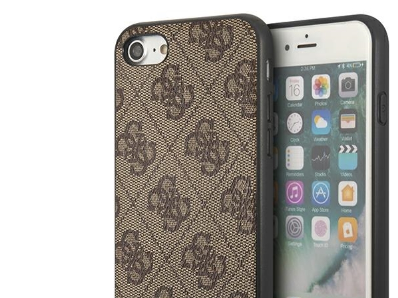 Guess GUHCI8G4GFBR Apple iPhone SE 2022 / 2020/ 7 / 8rudos spalvos kietas dėklas 4G Metal Gold Logo
