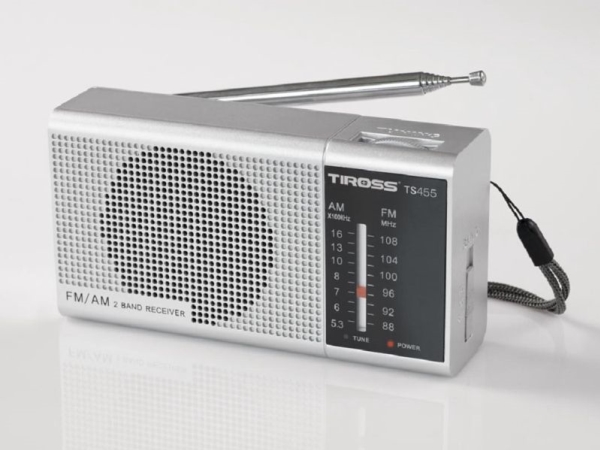 TIROSS radio mini bärbar på batteri svart