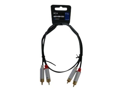 Sinox - Audiokabel - RCA x 2 han til RCA x 2 han - 75 cm - sort