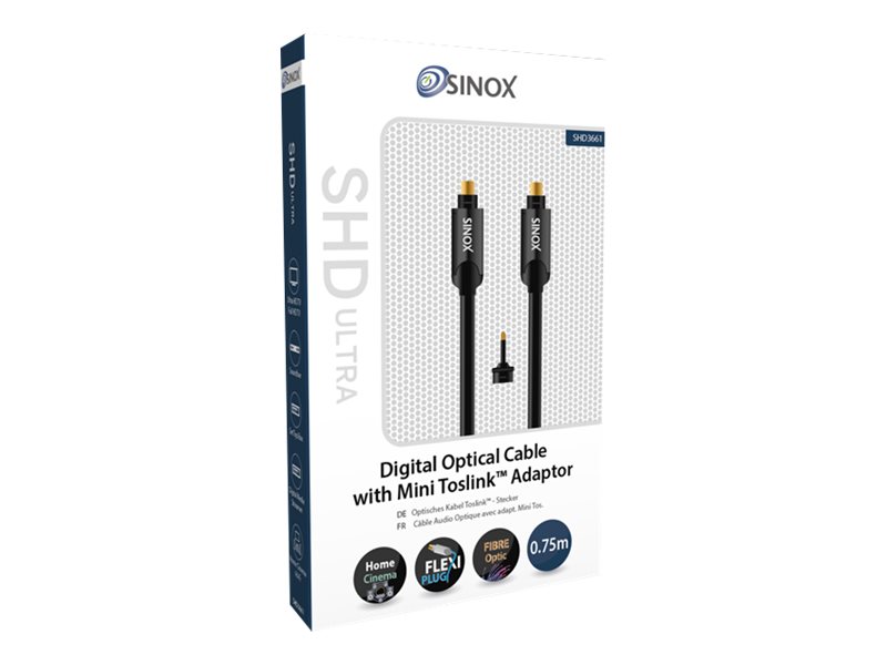 Sinox ULTRAHD - Digital lydkabelpakke (optisk) - 1.5 m - fiberoptik - sort