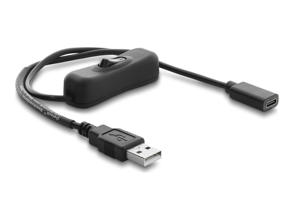 Delock 81658, 0,5 M, Usb A, Usb C, Schwarz