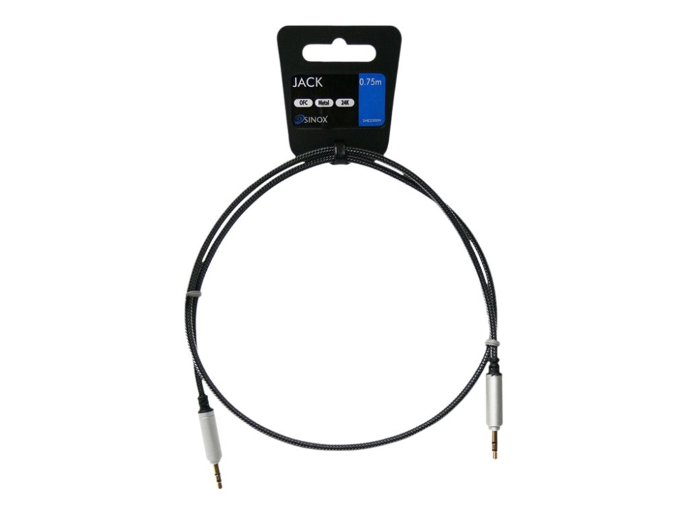 Sinox One - Audiokabel - mini-phone stereo 3.5 mm han til mini-phone stereo 3.5 mm han - 75 cm - sort
