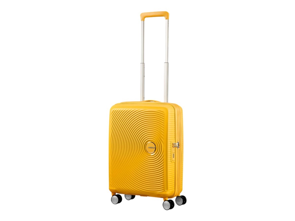 American Tourister Soundbox Spinner Expandable – Spinner 55 cm – hardside – polypropylen – gylden gul